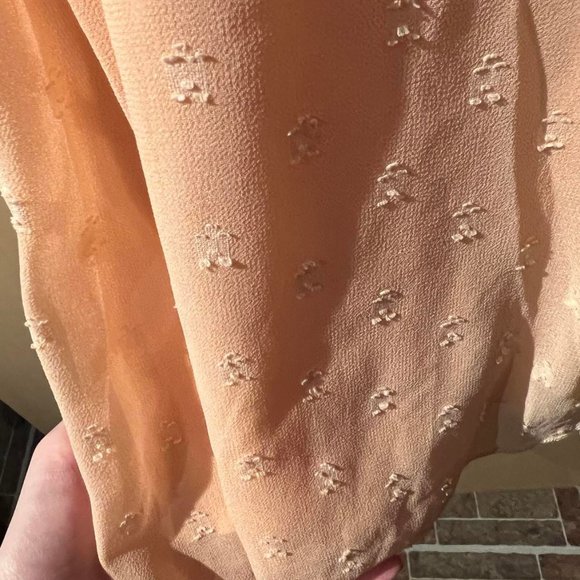 Vintage Light Orange / Pink Tie in the back Fancy Top Size Small - Picture 9 of 12
